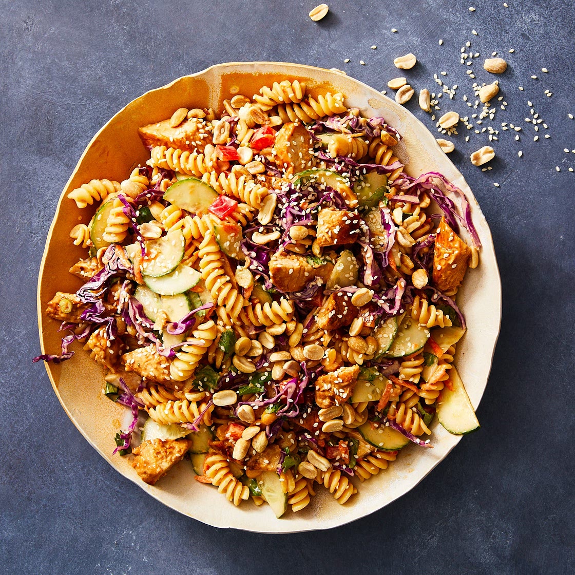 Thai Peanut Chicken Pasta Salad