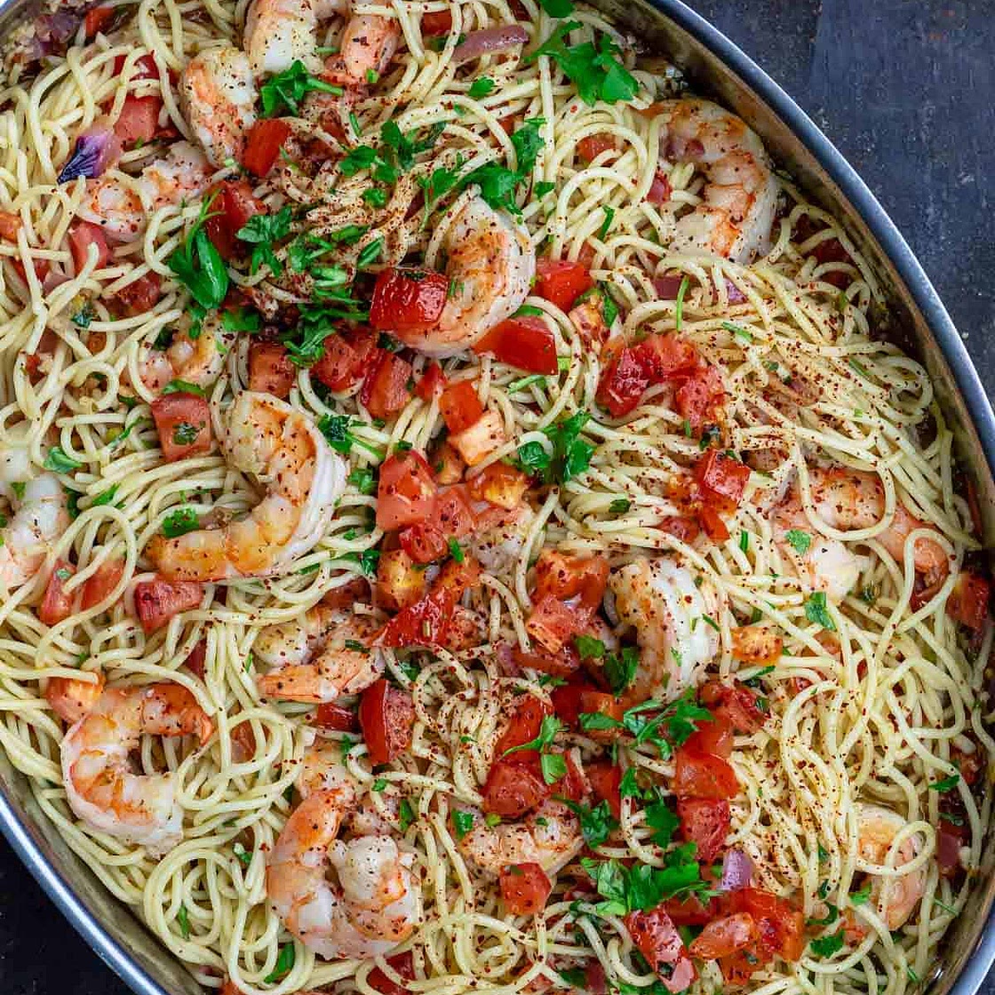 Shrimp Pasta Recipe, Mediterranean-Style