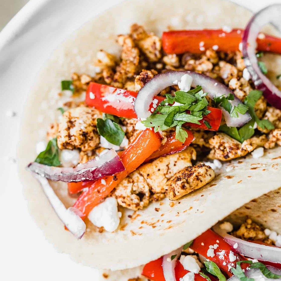 Spicy Vegetarian Tofu Tacos