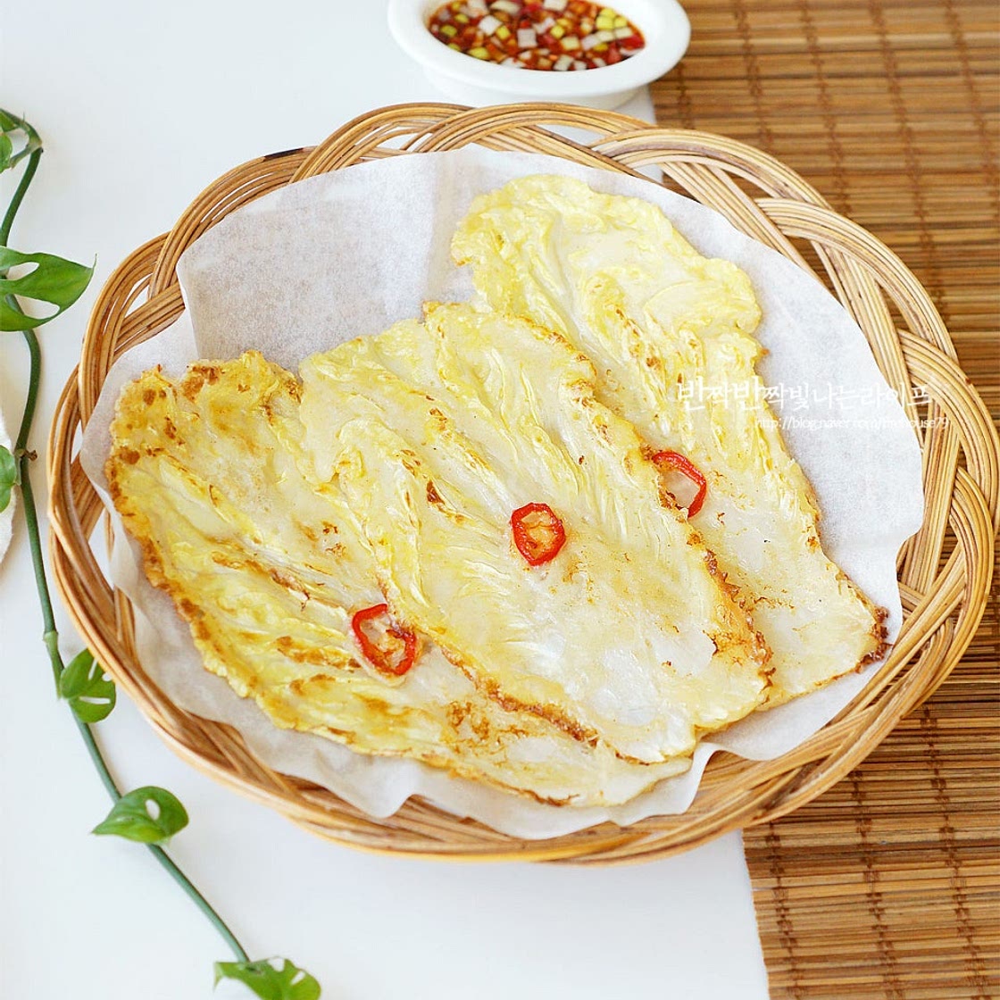 배추전 만들기 알배기 배추전 레시피 배추부침개 만드는법