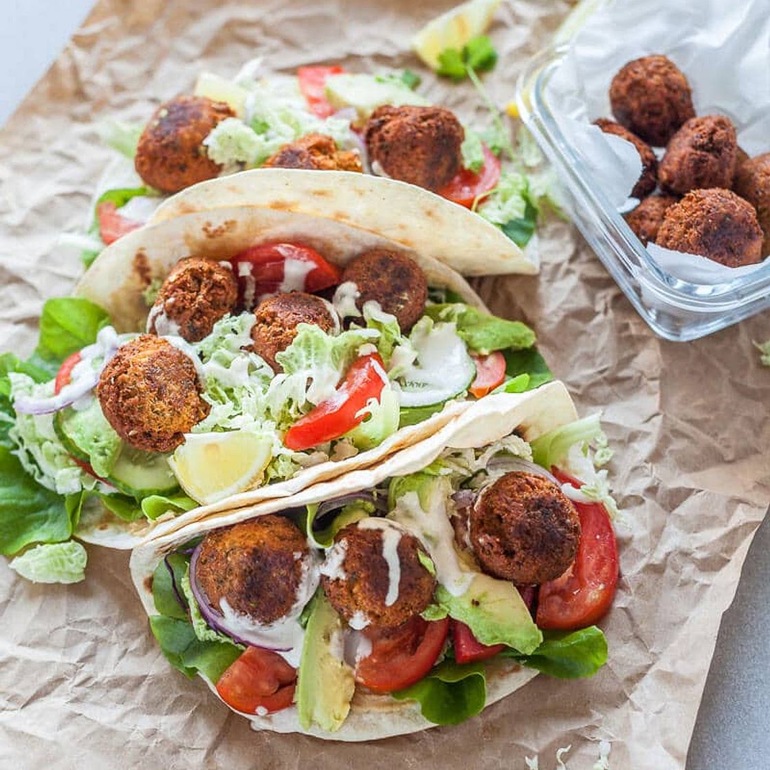 Crispy Falafel Hummus Wrap