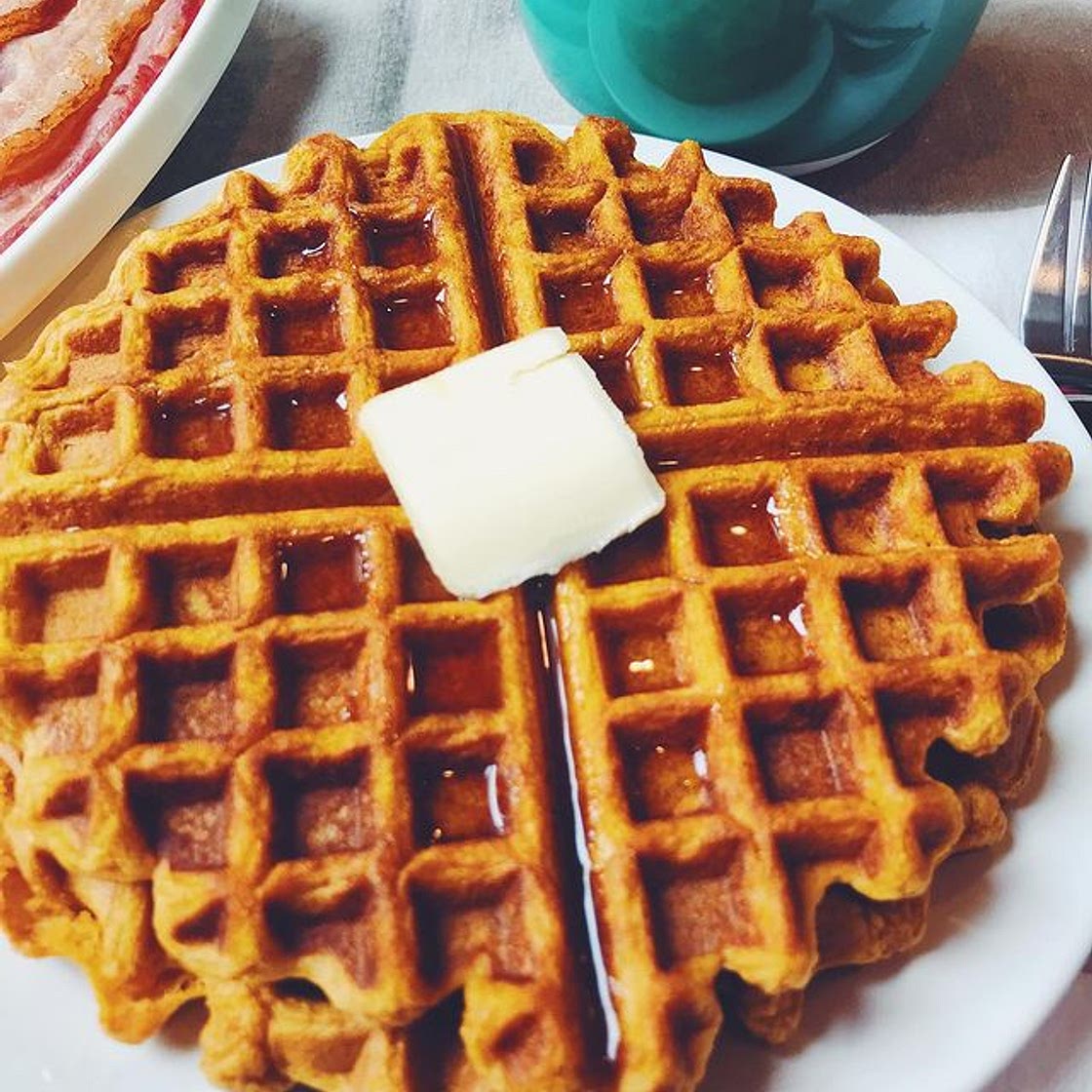 3 Ingredient Pumpkin Waffles