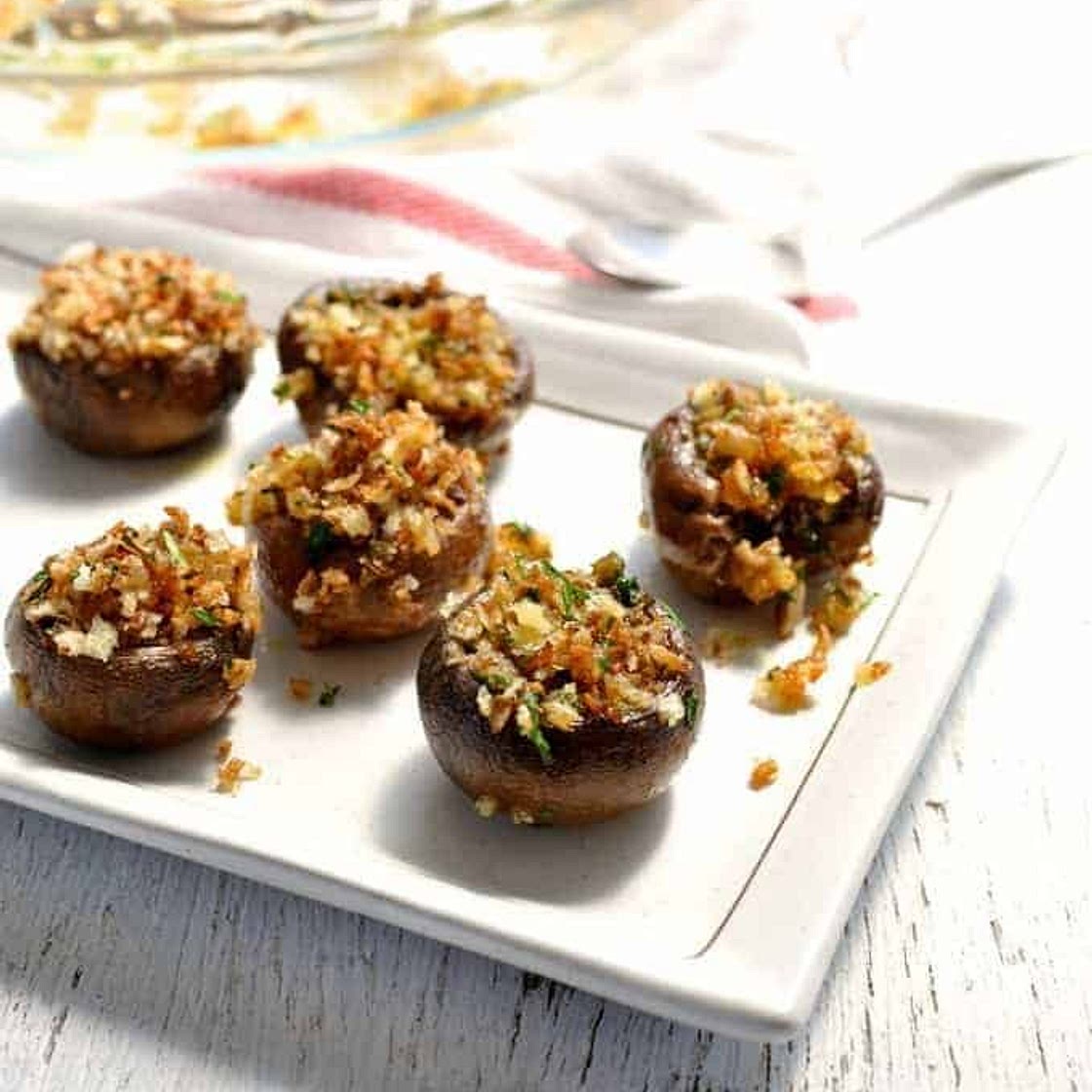 Vegetarian Garlic Stuffed Mushrooms