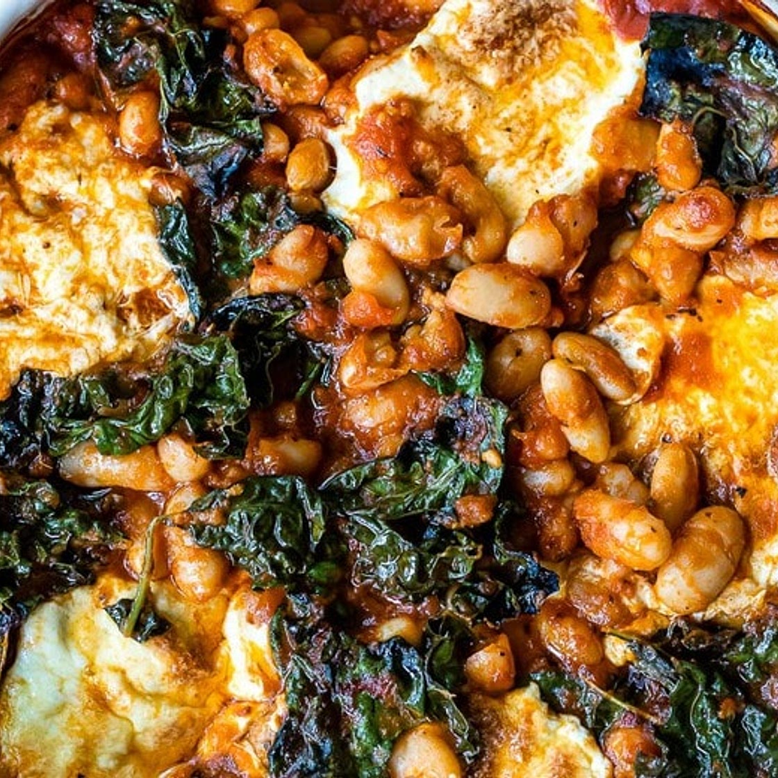 Italian Baked Beans and Kale