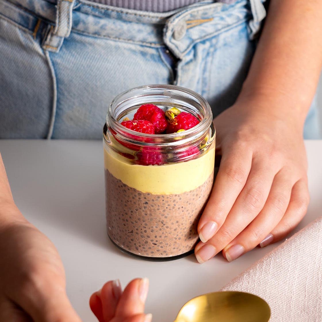 Chocolate Pistachio Chia Pudding