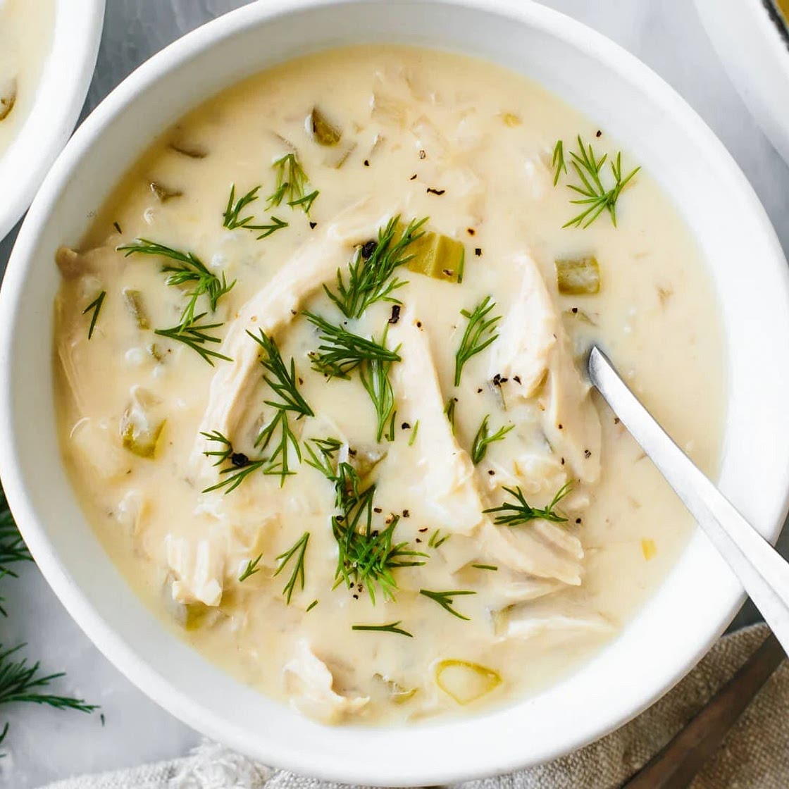 Avgolemono Soup (Greek Lemon Chicken & Rice Soup)