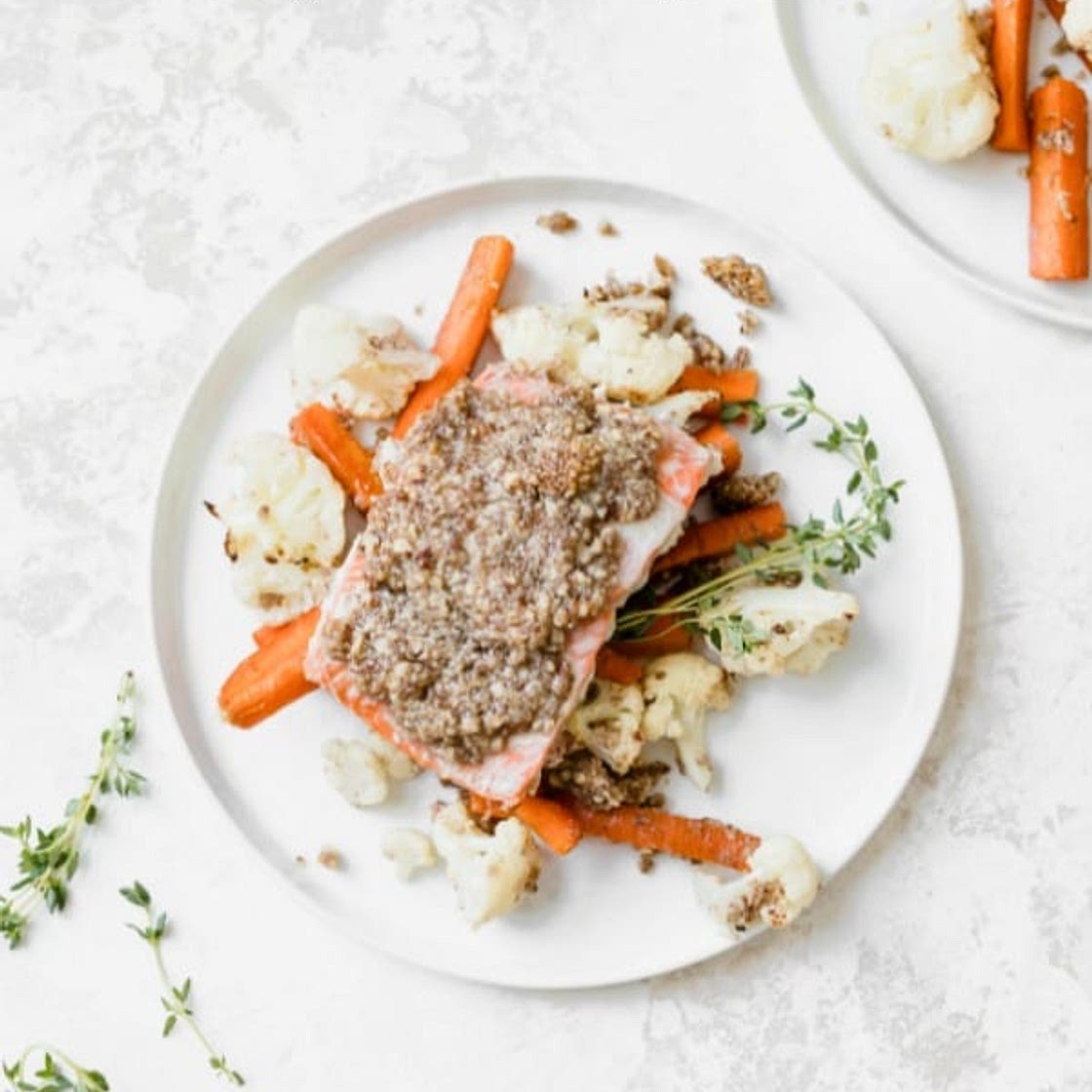 Sweet Pecan Vegetables and Salmon