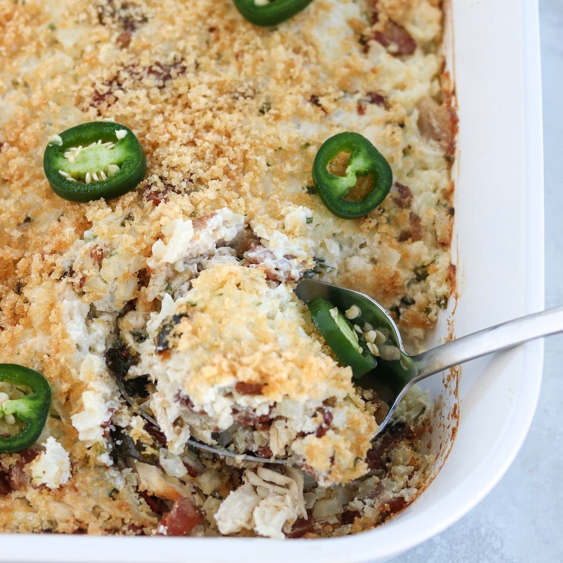 Bacon Jalapeno Popper Chicken Casserole