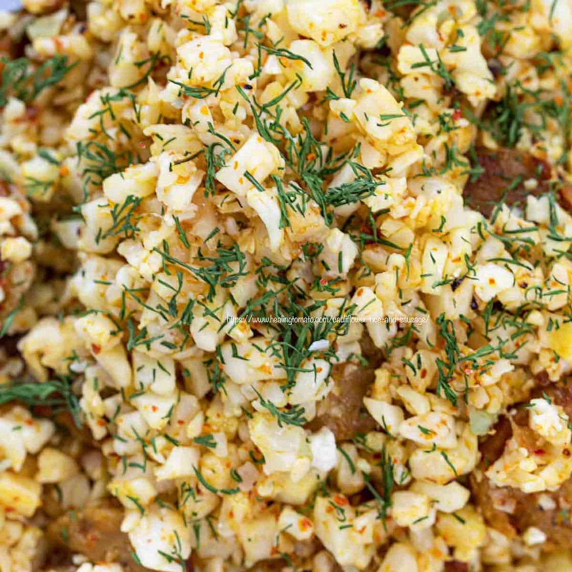 Vegan Cauliflower Rice and Sausage Recipe