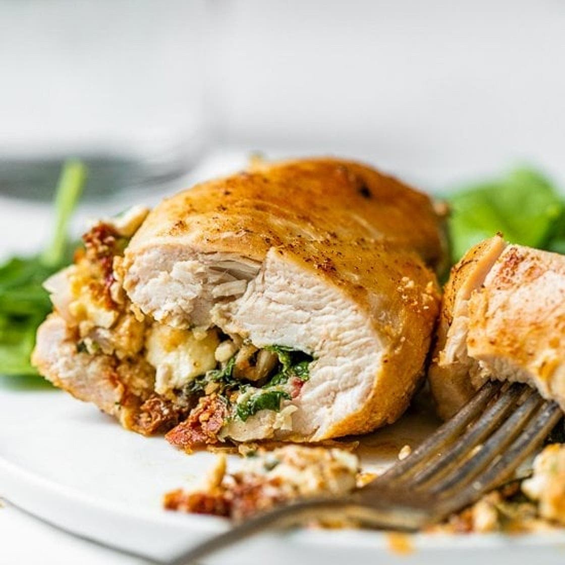 Spinach Tomato Feta Stuffed Chicken Breast