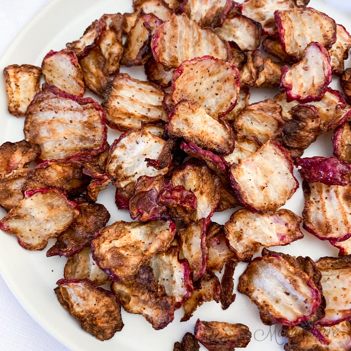Low Carb Keto Air Fryer Radish Chips