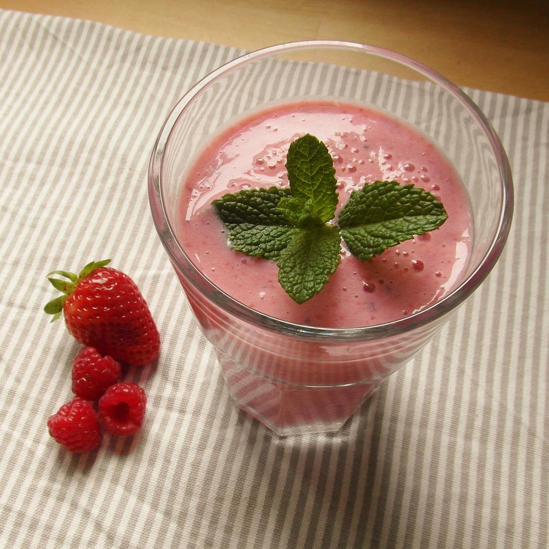 Vitamina rosa com chia