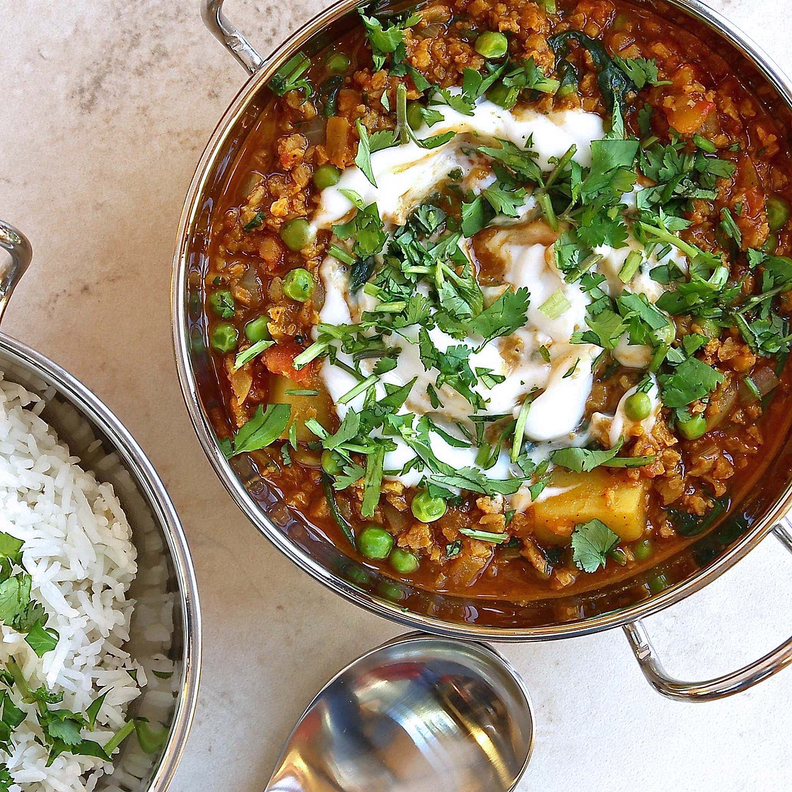 Vegan Keema Curry (with Soya TVP)
