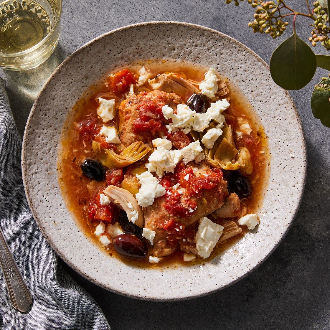 Slow-Cooker Mediterranean Chicken Thigh Stew