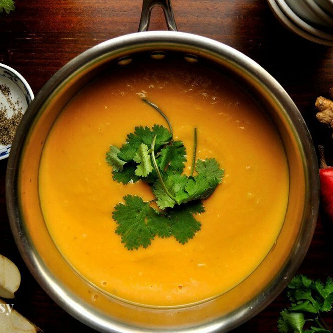 Roasted Sweet Potato Pear Soup