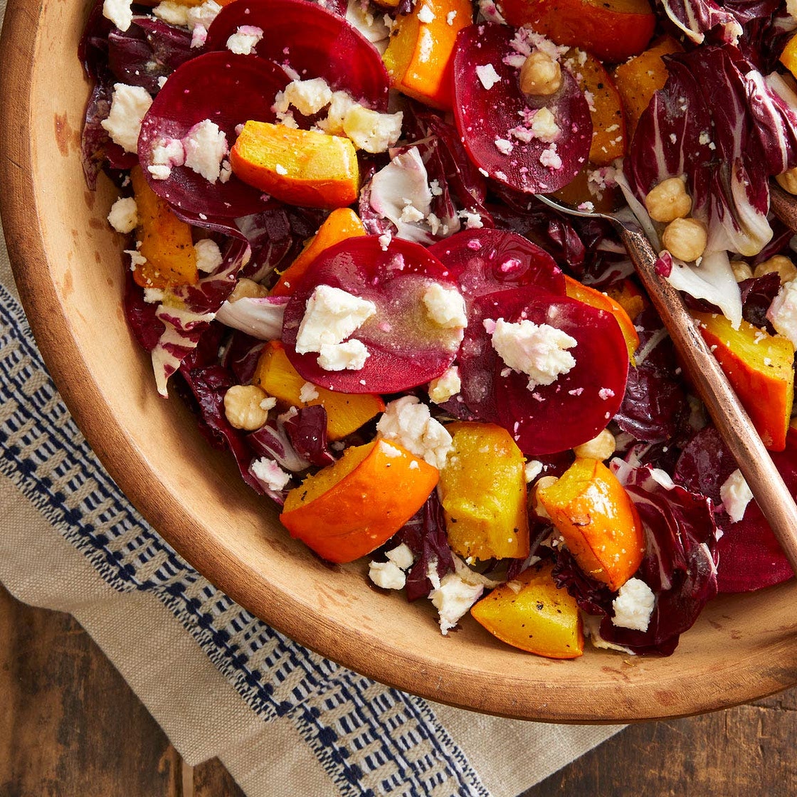 Radicchio Pumpkin Salad with Tahini Dressing