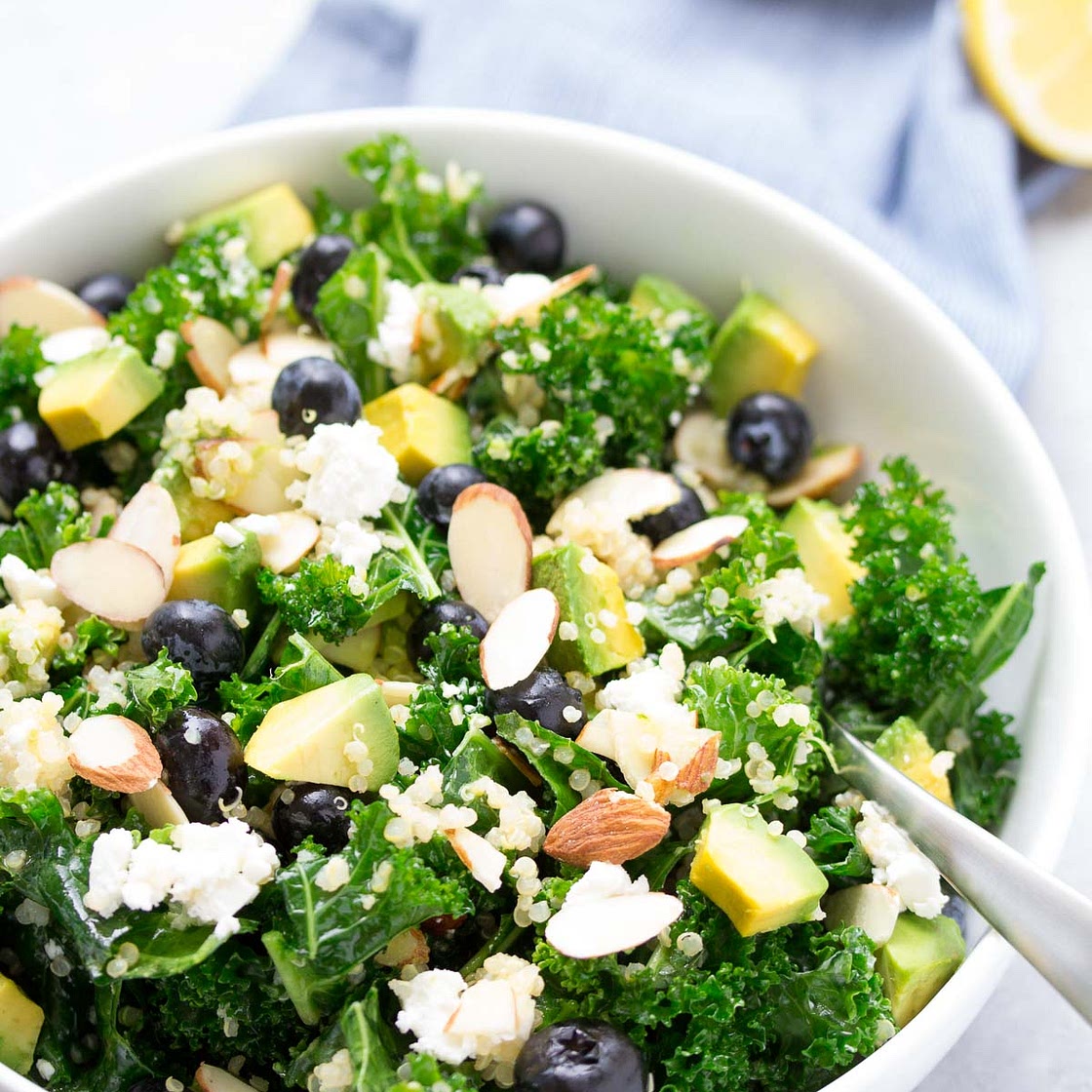 Kale Quinoa Salad with Blueberries