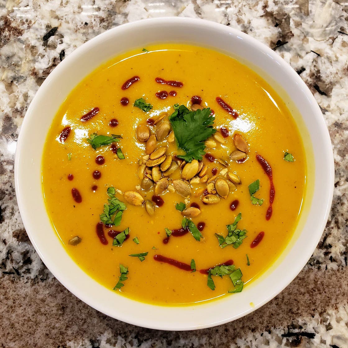 Butternut squash red lentil soup