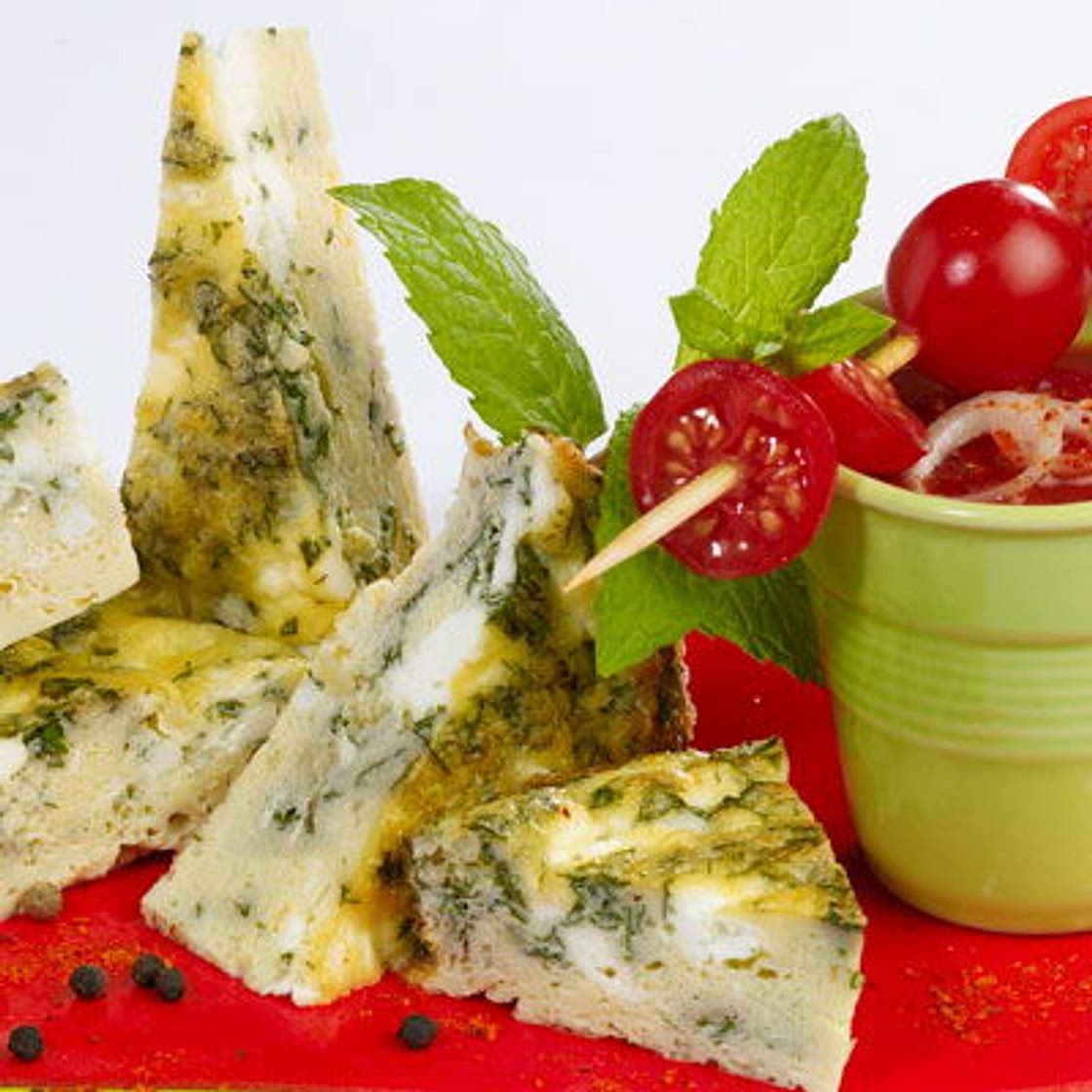 Frittata au chèvre et fines herbes