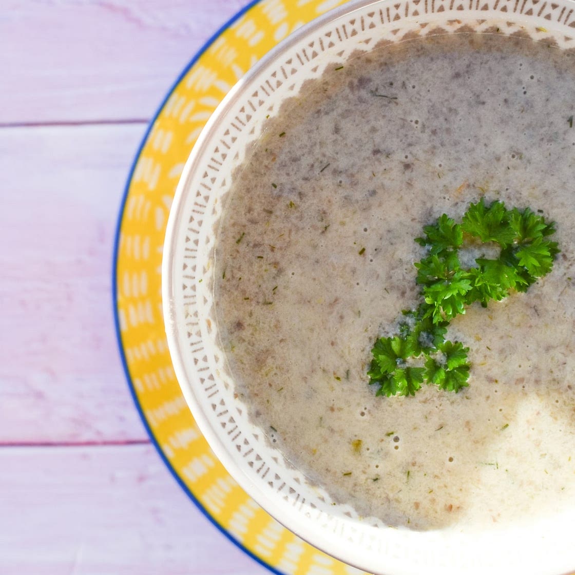 Vegan Mushroom Soup with Fennel & Dill