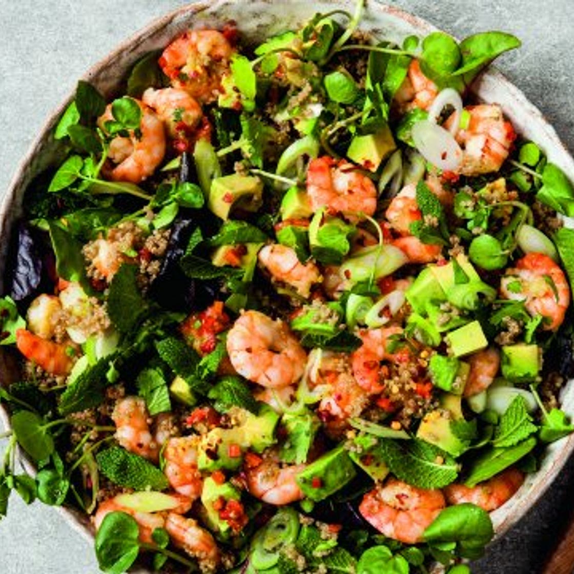 Prawn, avocado and quinoa salad