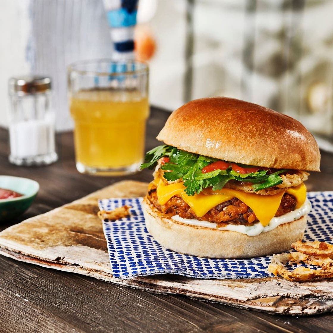 Crispy Veggie Burger mit Linsen und Champignons