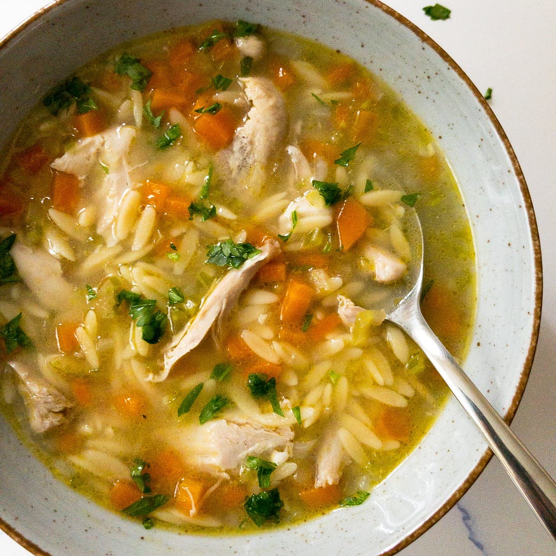 Lemon Chicken Orzo Soup