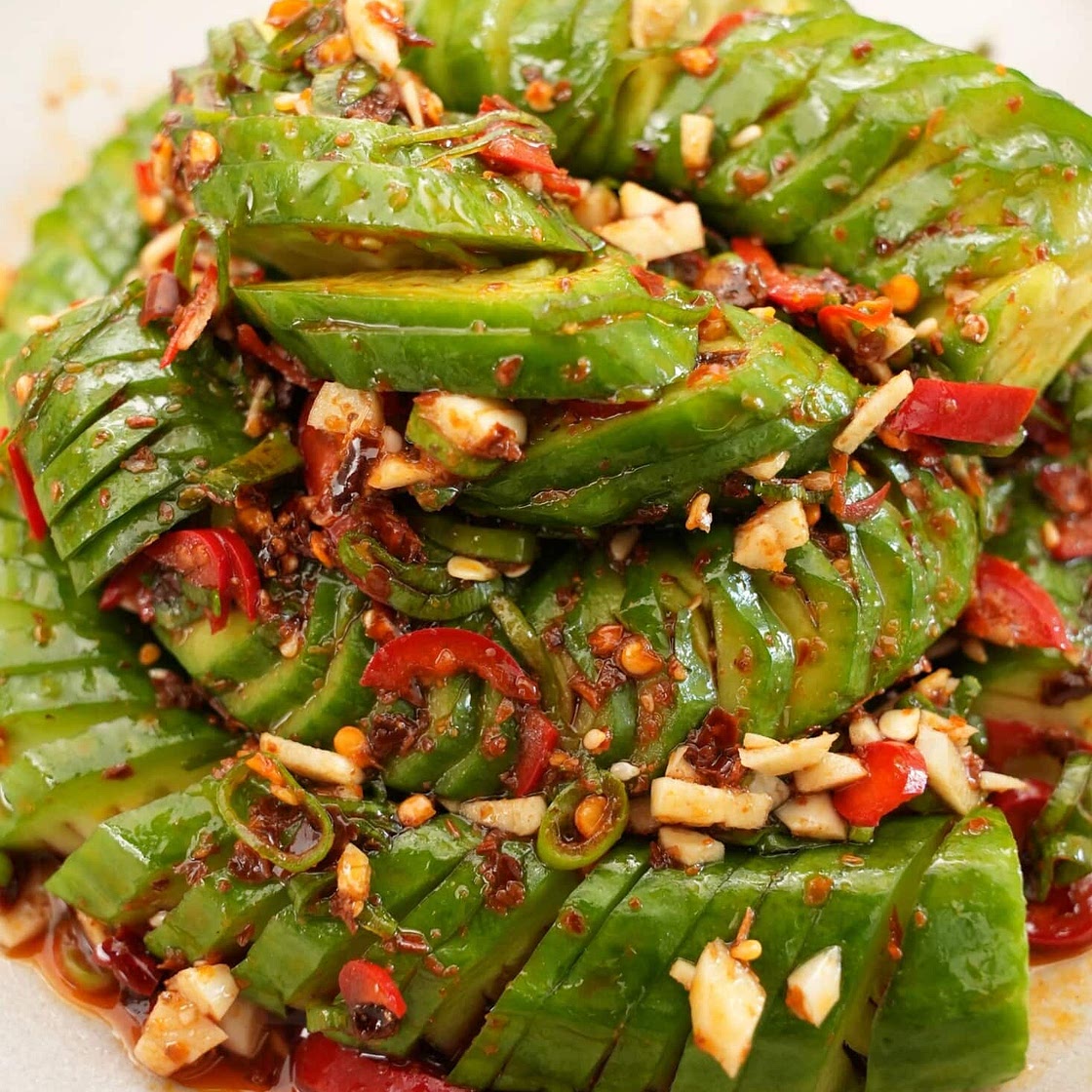 Chili Garlic Cucumber Salad