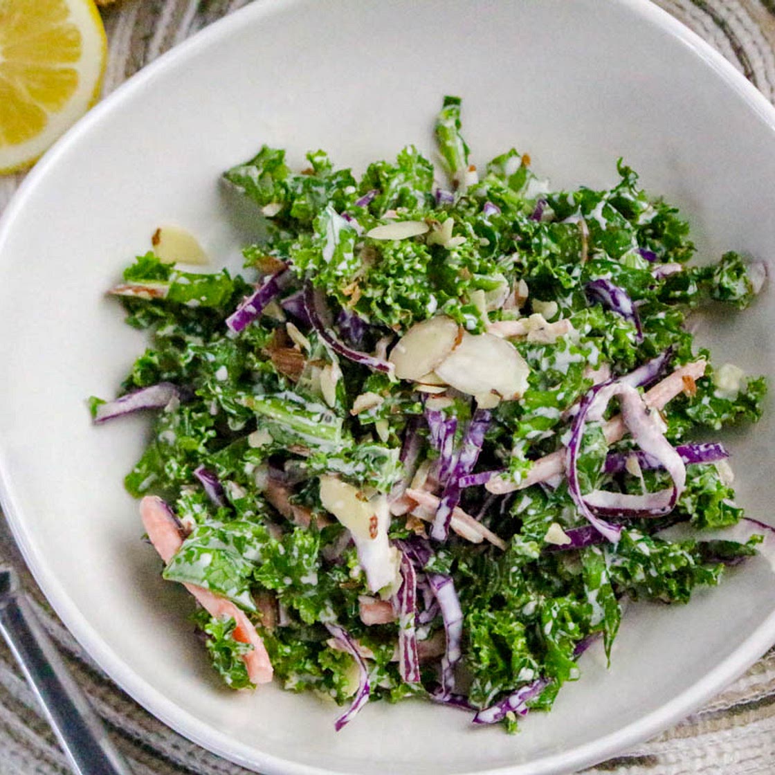 Chopped Kale Salad with Homemade Creamy Salad Dressing Recipe