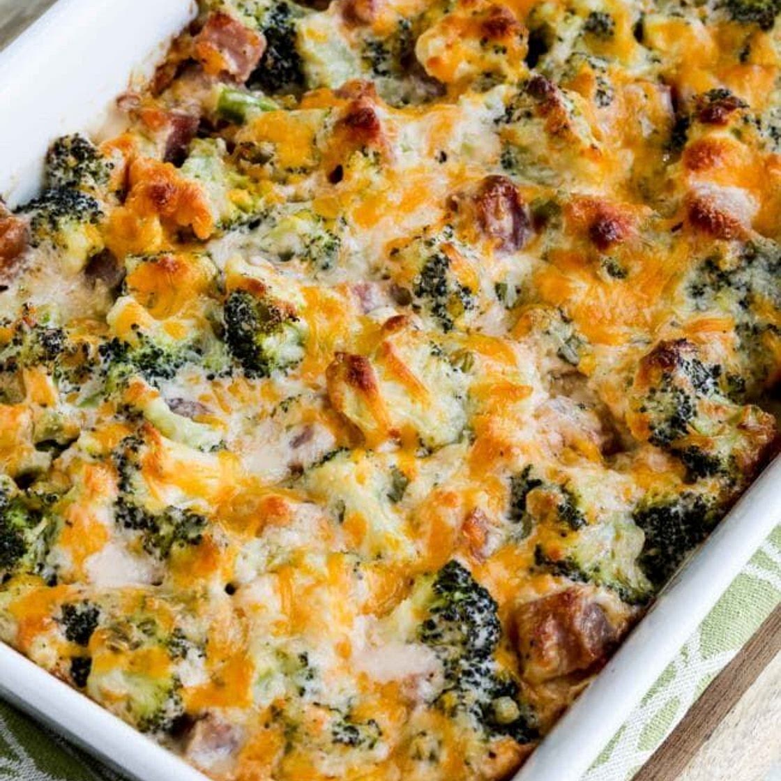 Ham and Broccoli Casserole au Gratin