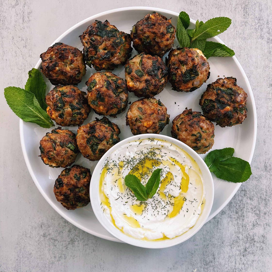 Easy Air Fried Mediterranean Meatballs