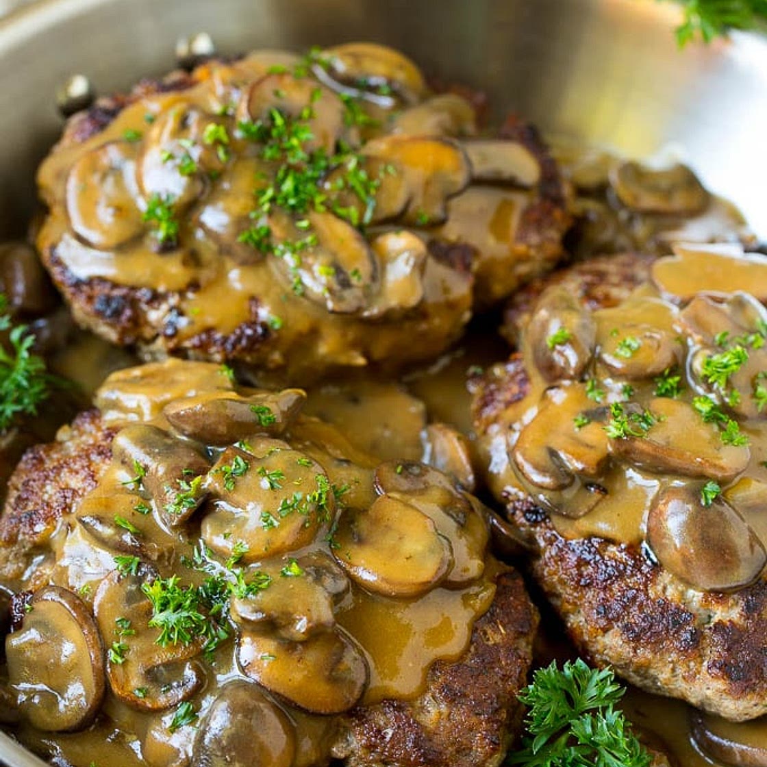 Hamburger Steak with Mushroom Gravy