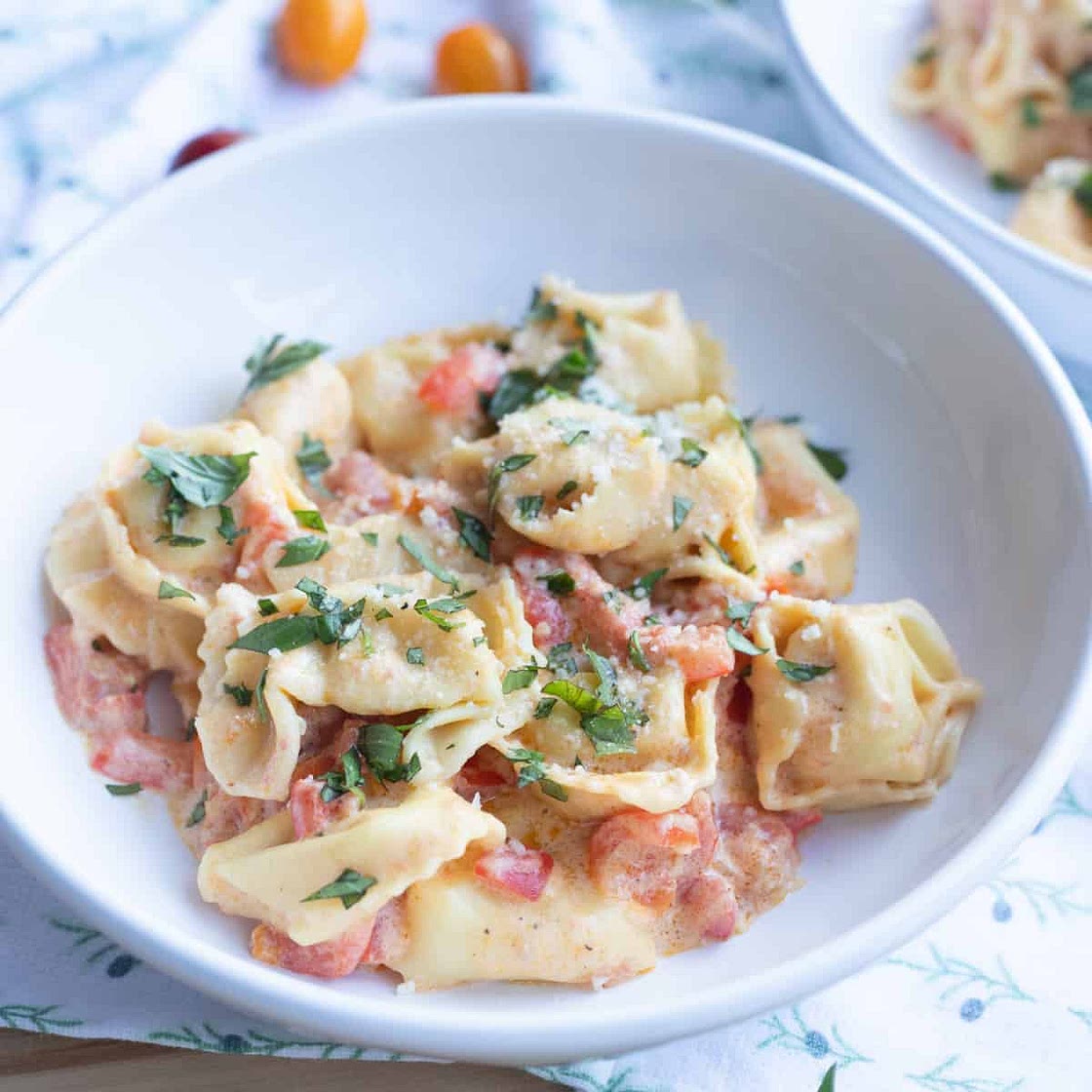 Creamy Parmesan Tortellini with Tomatoes Recipe