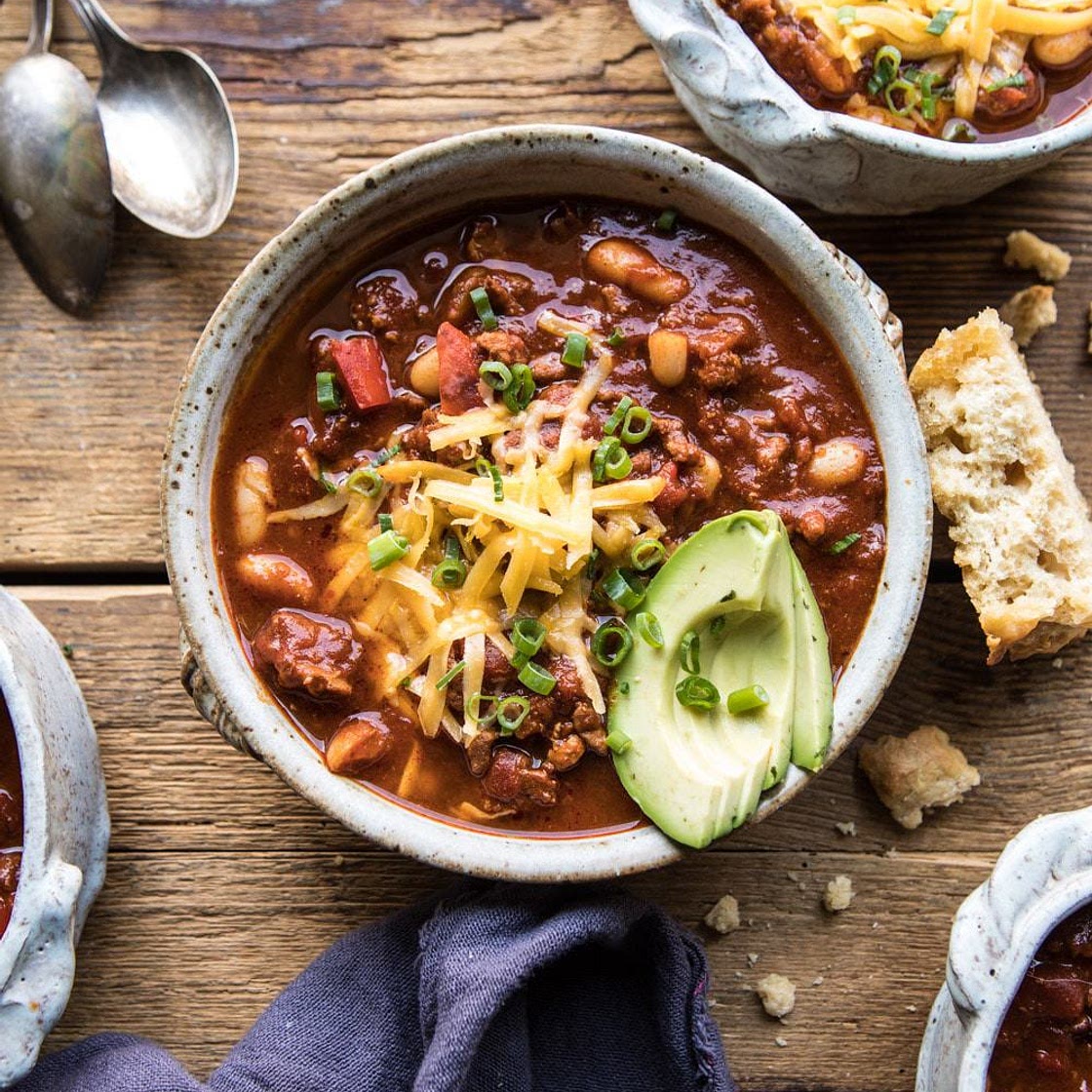 Healthy Slow Cooker Turkey and White Bean Chili