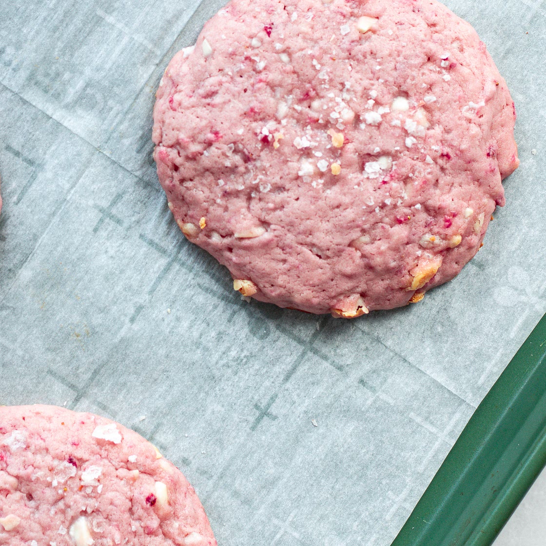Salted Strawberry Cookies (from scratch & naturally pink!)