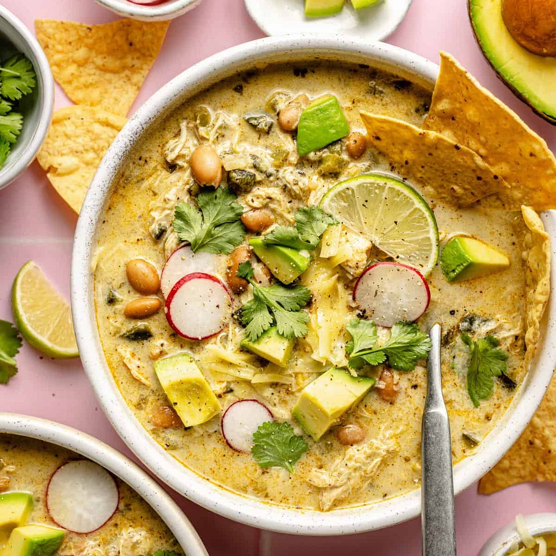 Slow Cooker Green Enchilada Chicken Soup