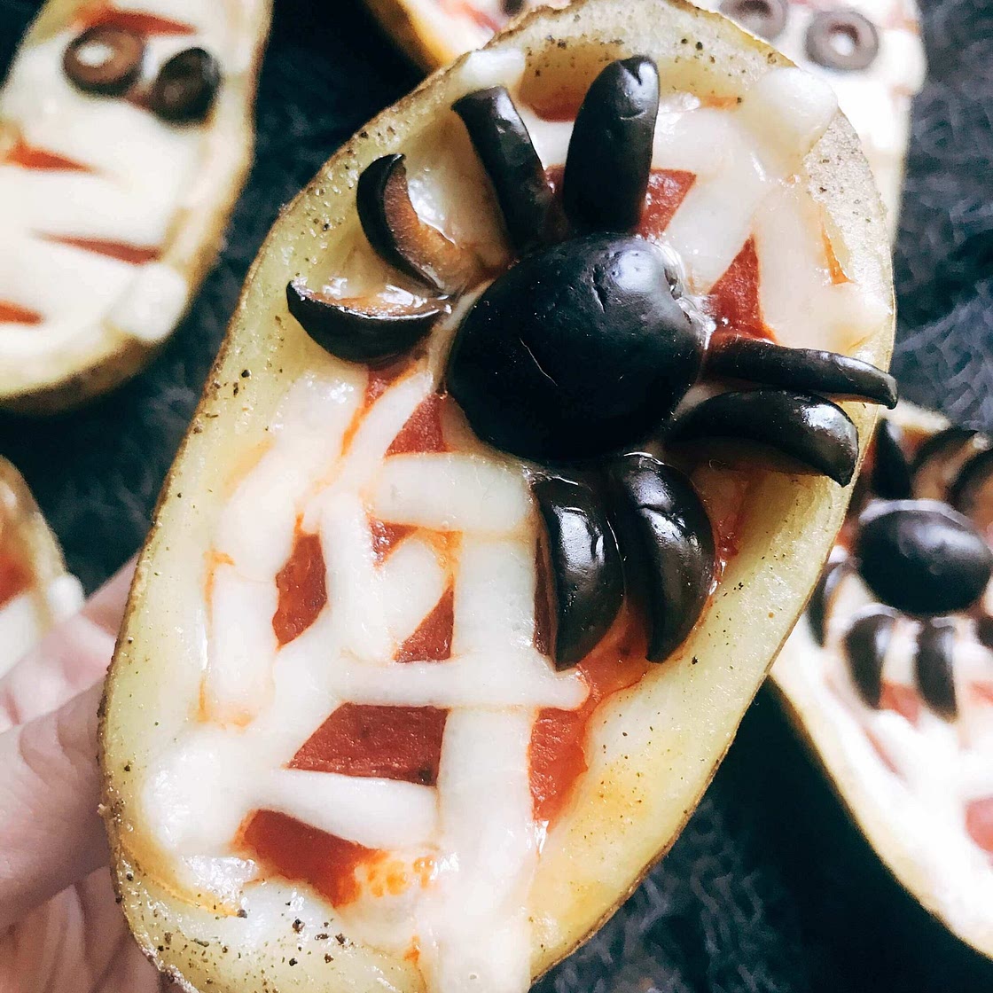 Halloween Pizza Potato Skins Recipe