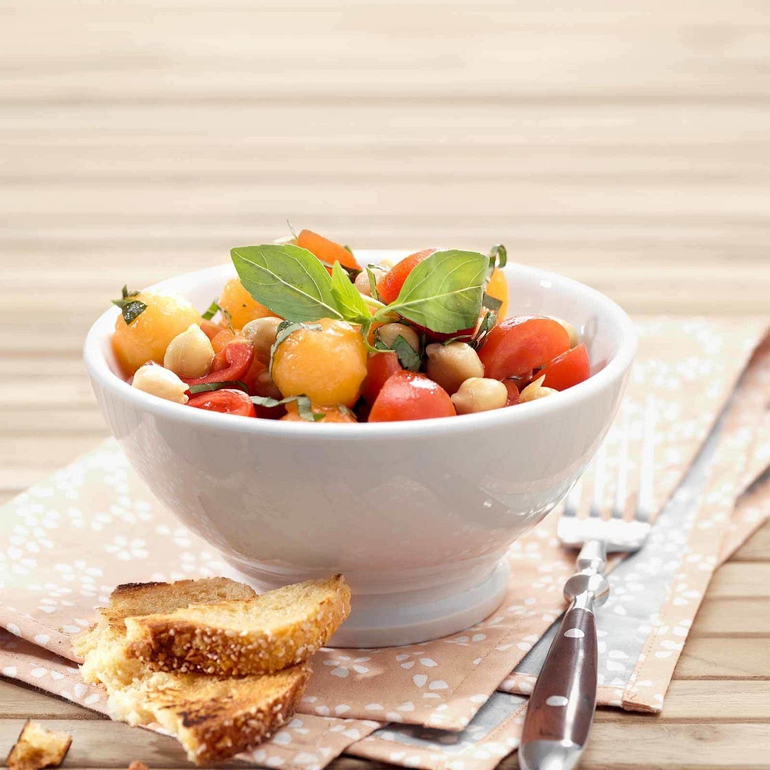 Kichererbsen-Melonen-Salat