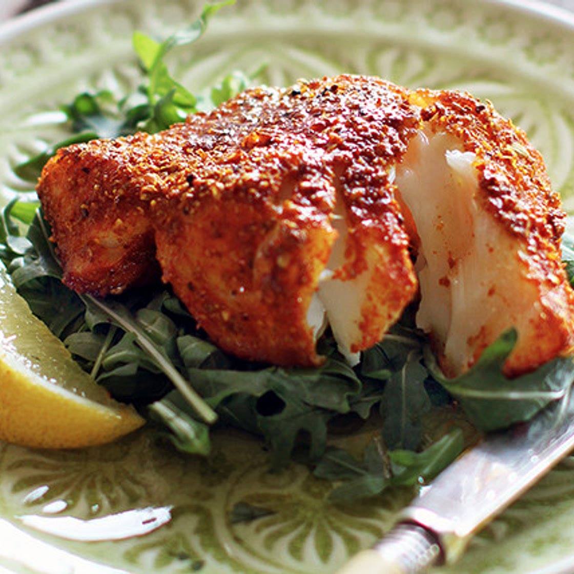 Halibut with Indian spices