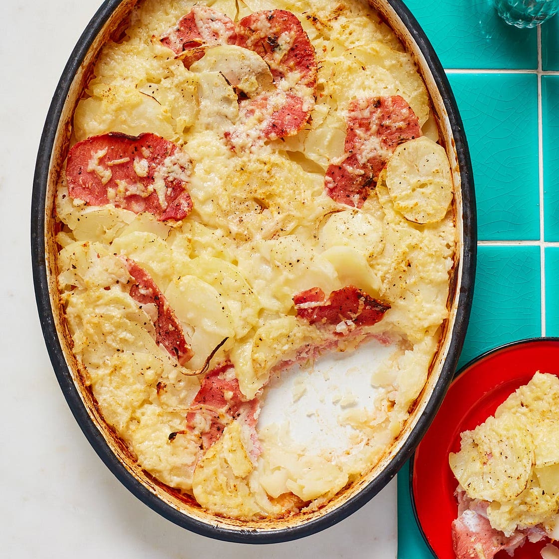 Bacon, Onion and Potato Bake | Slimming & Weight Watchers Friendly