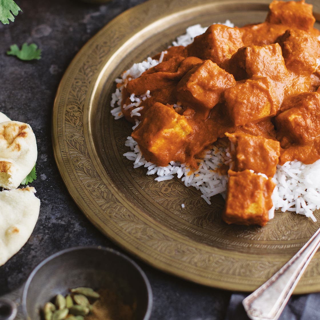 Tofu de style poulet au beurre à base de courge