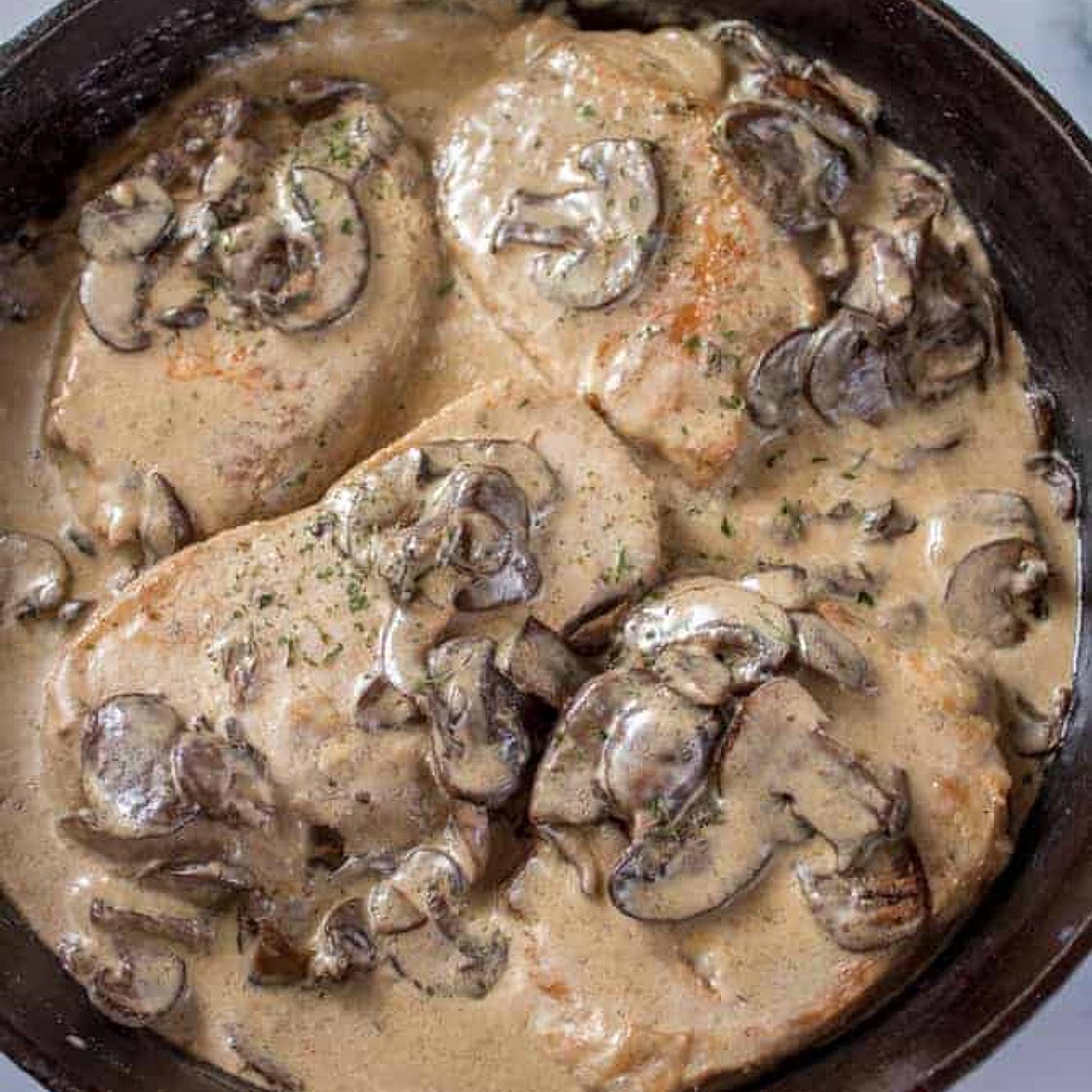 Pork Chops with Mushroom Cream Sauce