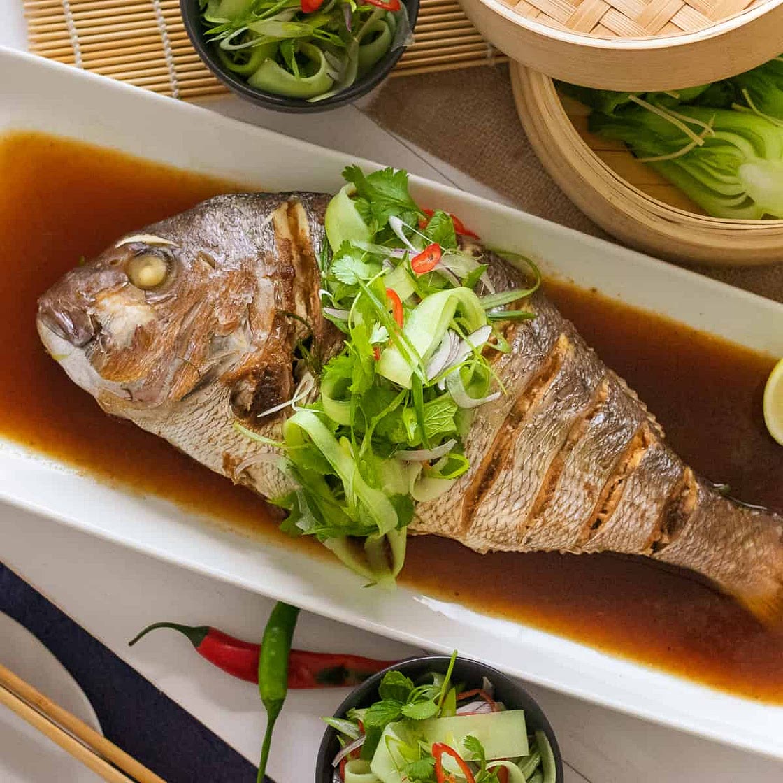 Thai steamed fish