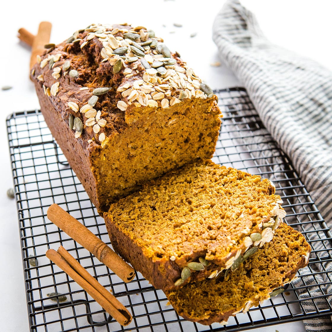 Healthy Pumpkin Oat Bread