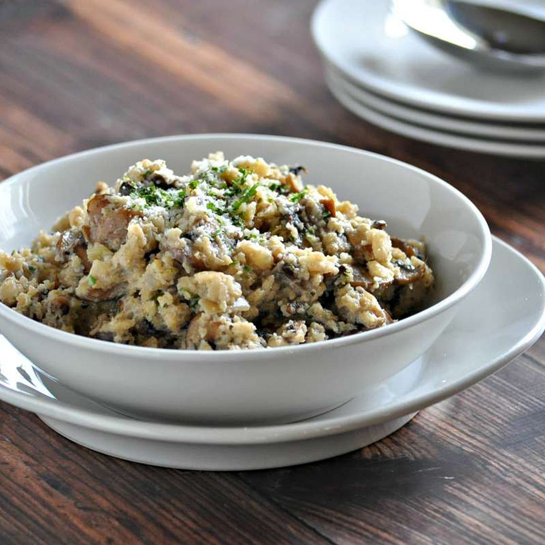 Low Carb Cauliflower Rice Mushroom Risotto