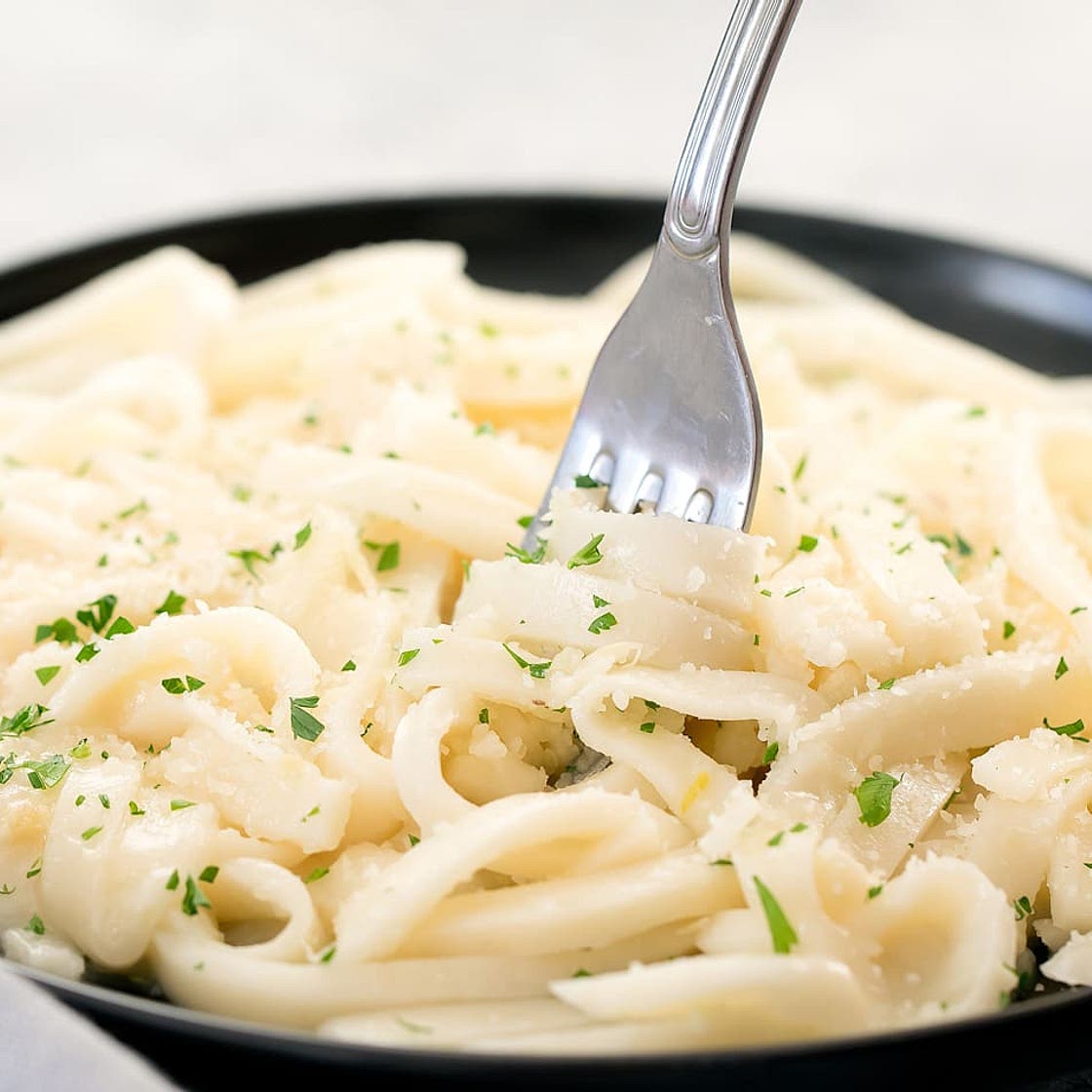 3 Ingredient Keto Noodles with Garlic Butter Sauce