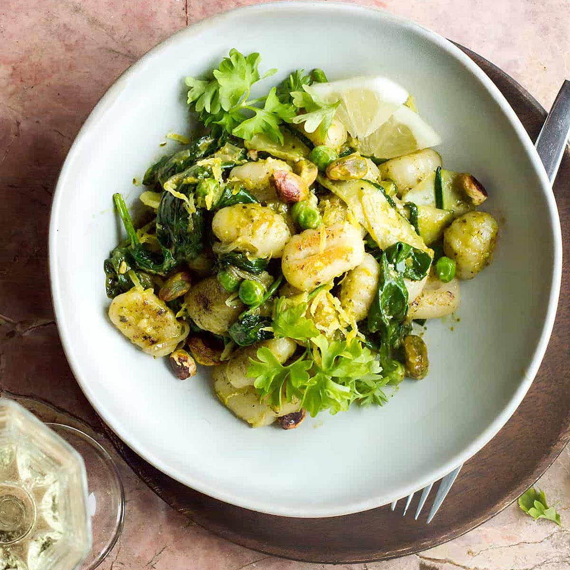 Creamy Pesto Gnocchi with Zucchini