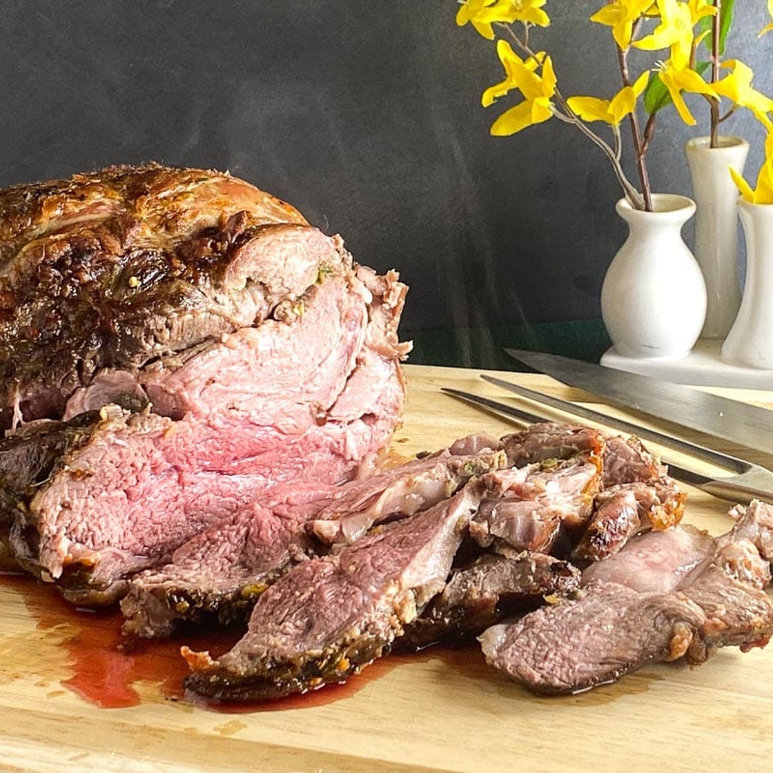 Low FODMAP Slow Roasted Boneless Leg of Lamb