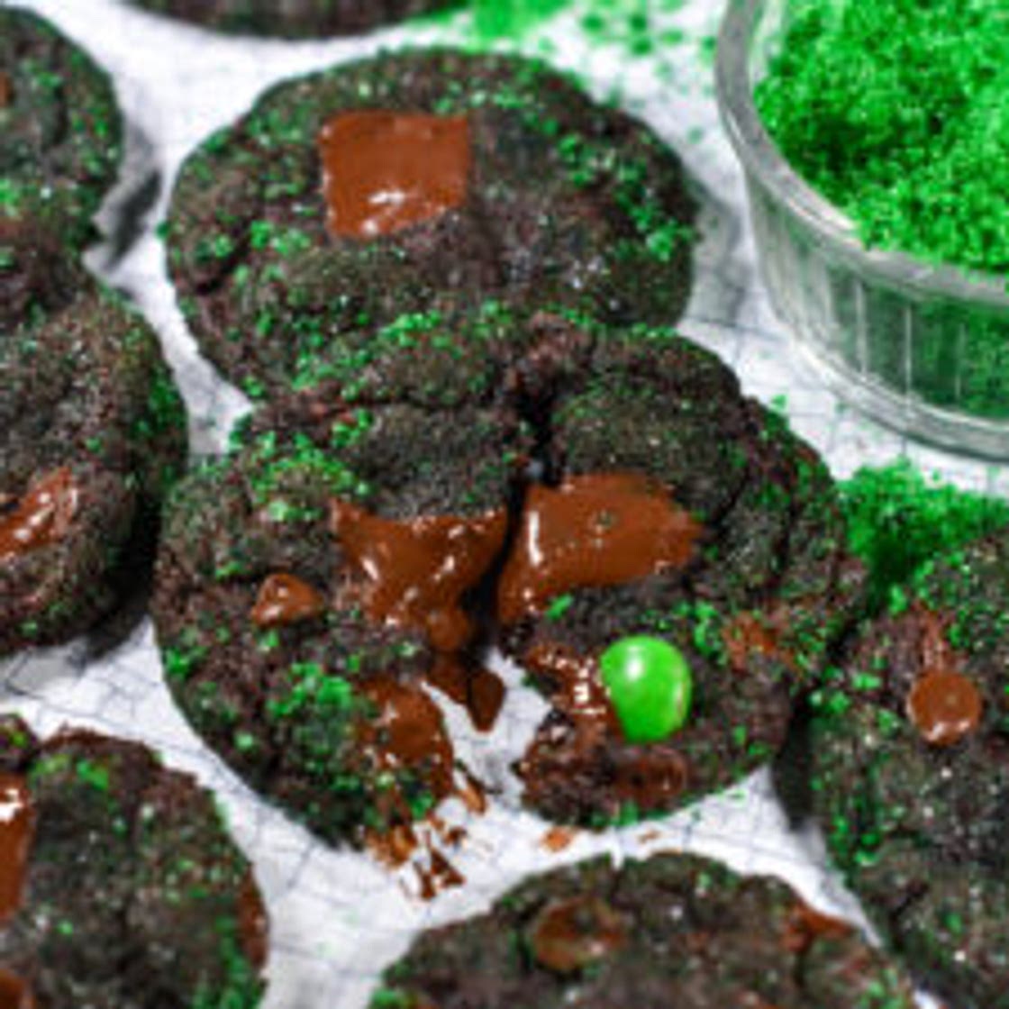 Chocolate Mint M&M Cookies