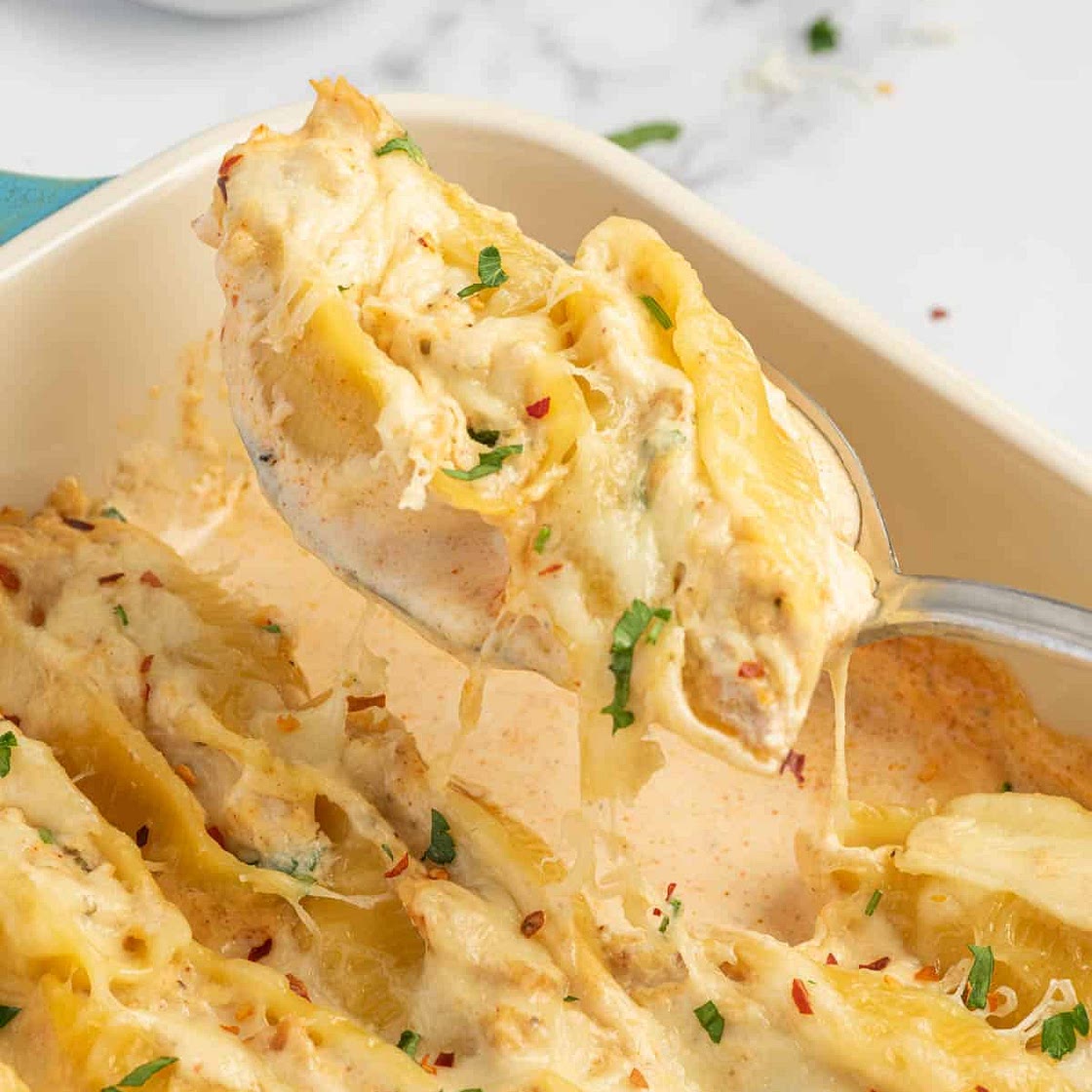 Cajun Chicken Alfredo Stuffed Shells